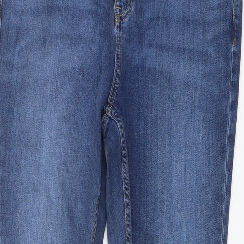 Marks and Spencer Womens Blue Cotton Jegging Jeans Size 14 L28 in Regular Button