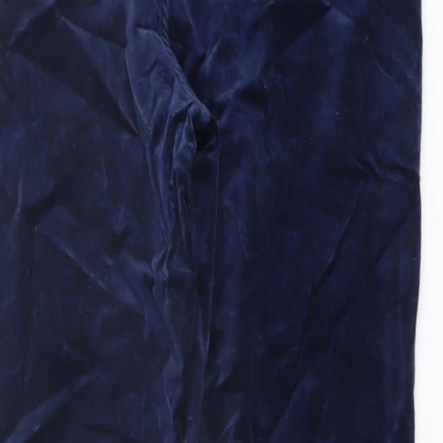 Lands' End Womens Blue Cotton Trousers Size 14 L30 in Regular Button