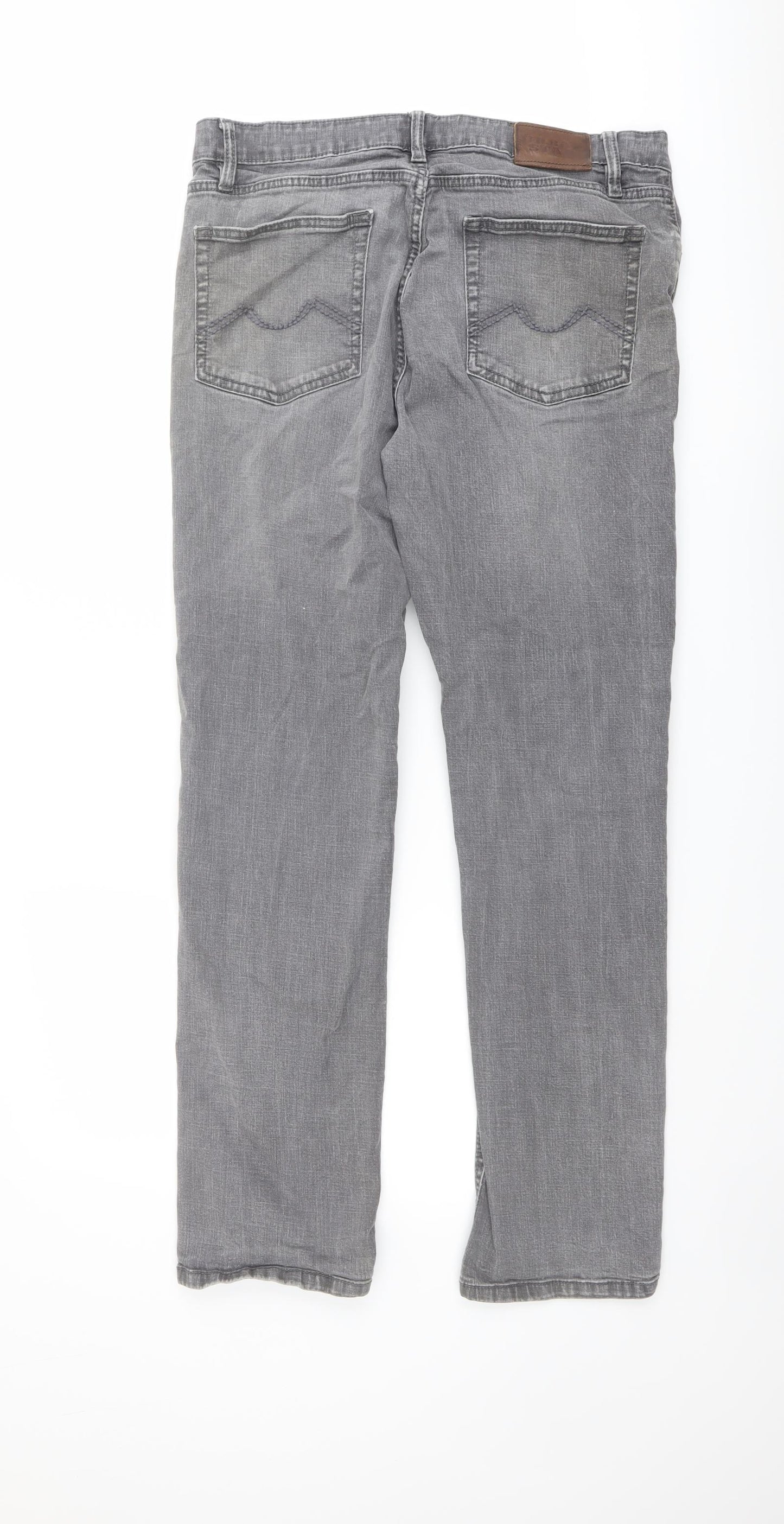 Urban Star Mens Grey Cotton Straight Jeans Size 36 in L32 in Regular Button