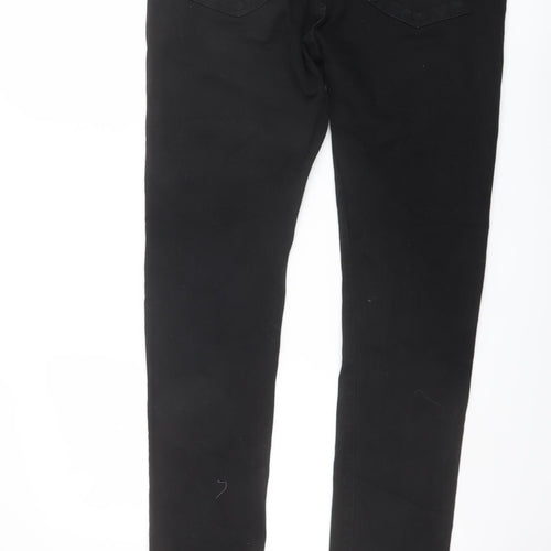 Very Mens Black Cotton Skinny Jeans Size 34 in L33 in Regular Zip
