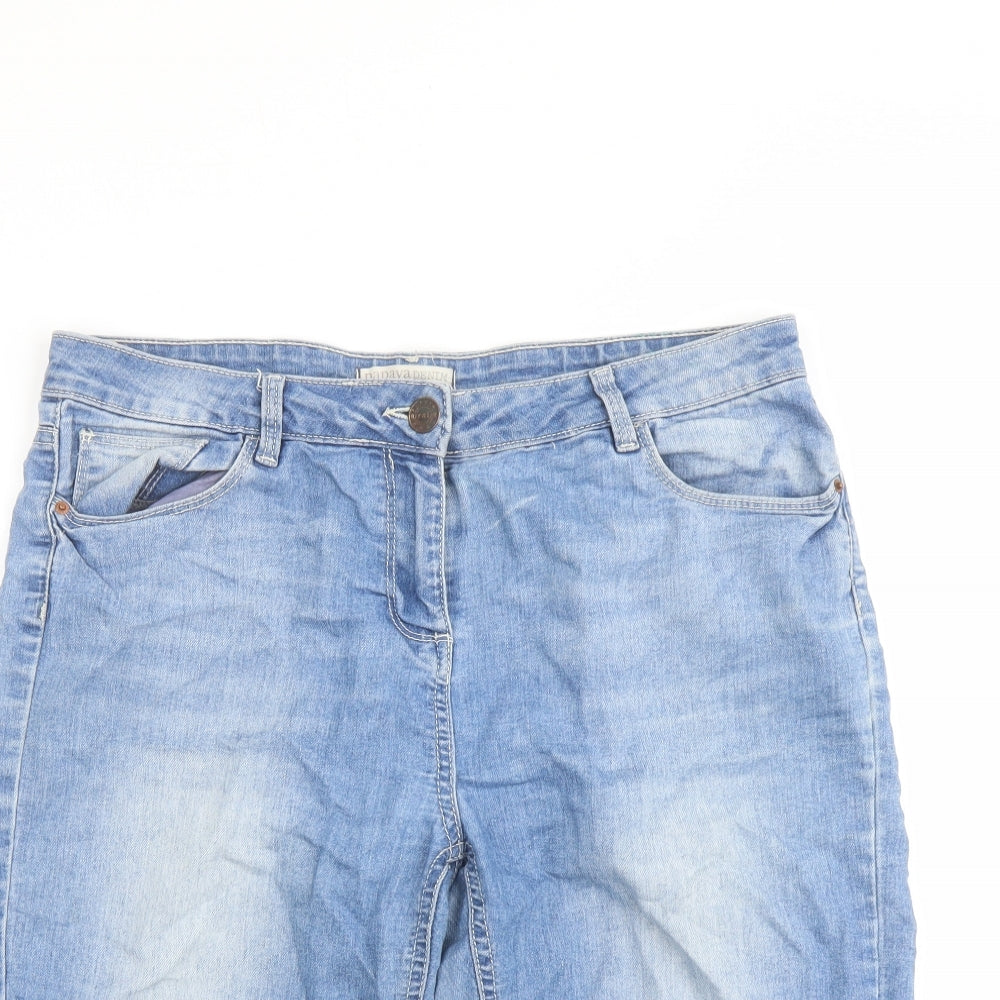 Papaya Womens Blue Cotton Skimmer Shorts Size 12 L12 in Regular Button