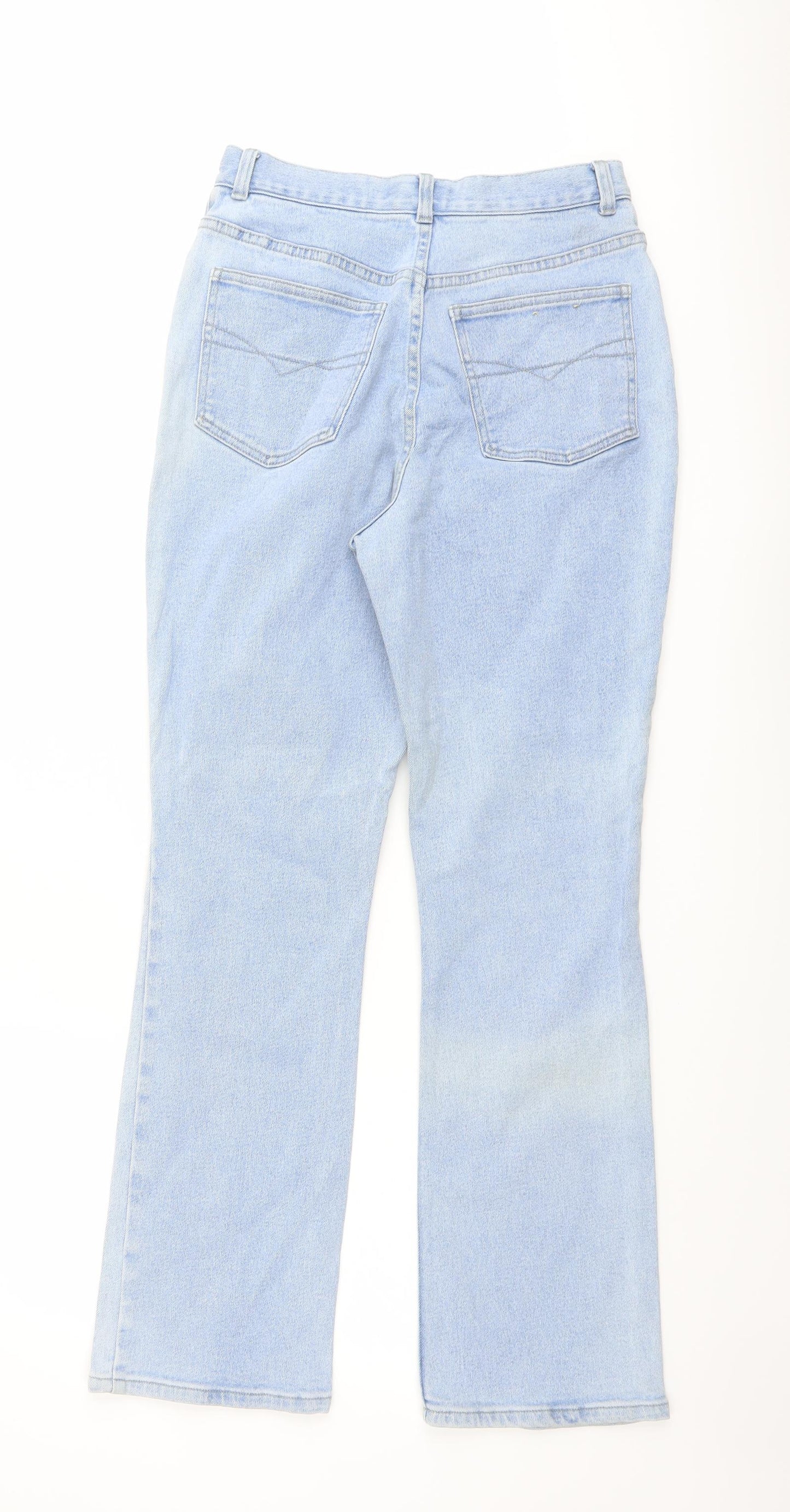Blue Star Womens Blue Cotton Bootcut Jeans Size 12 L30 in Regular Button