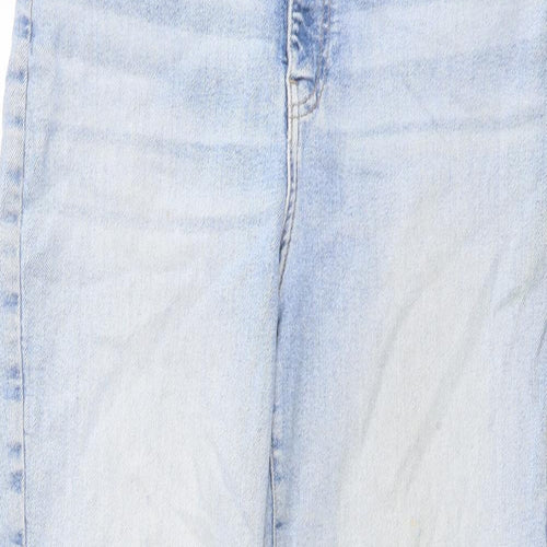 George Womens Blue Cotton Straight Jeans Size 16 L27 in Regular Button
