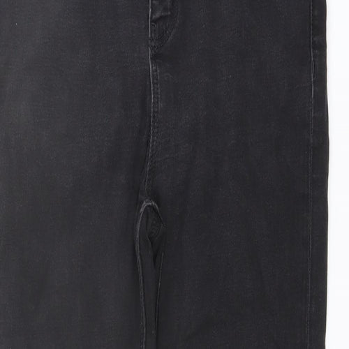 Marks and Spencer Womens Black Cotton Skinny Jeans Size 12 L28 in Regular Button