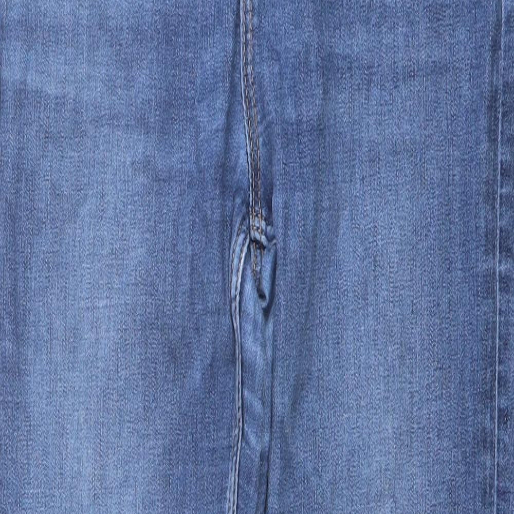 Marks and Spencer Womens Blue Cotton Skinny Jeans Size 12 L27 in Regular Button