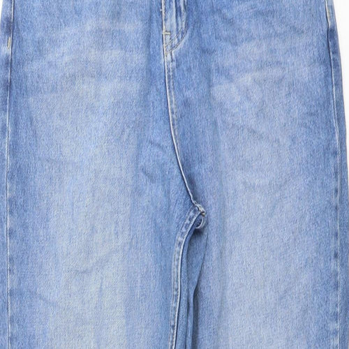 In the Style Womens Blue Cotton Tapered Jeans Size 12 L29 in Regular Button