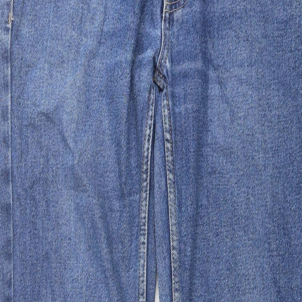 George Mens Blue Cotton Straight Jeans Size 32 in L32 in Regular Button