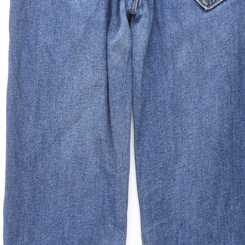 George Mens Blue Cotton Straight Jeans Size 32 in L32 in Regular Button