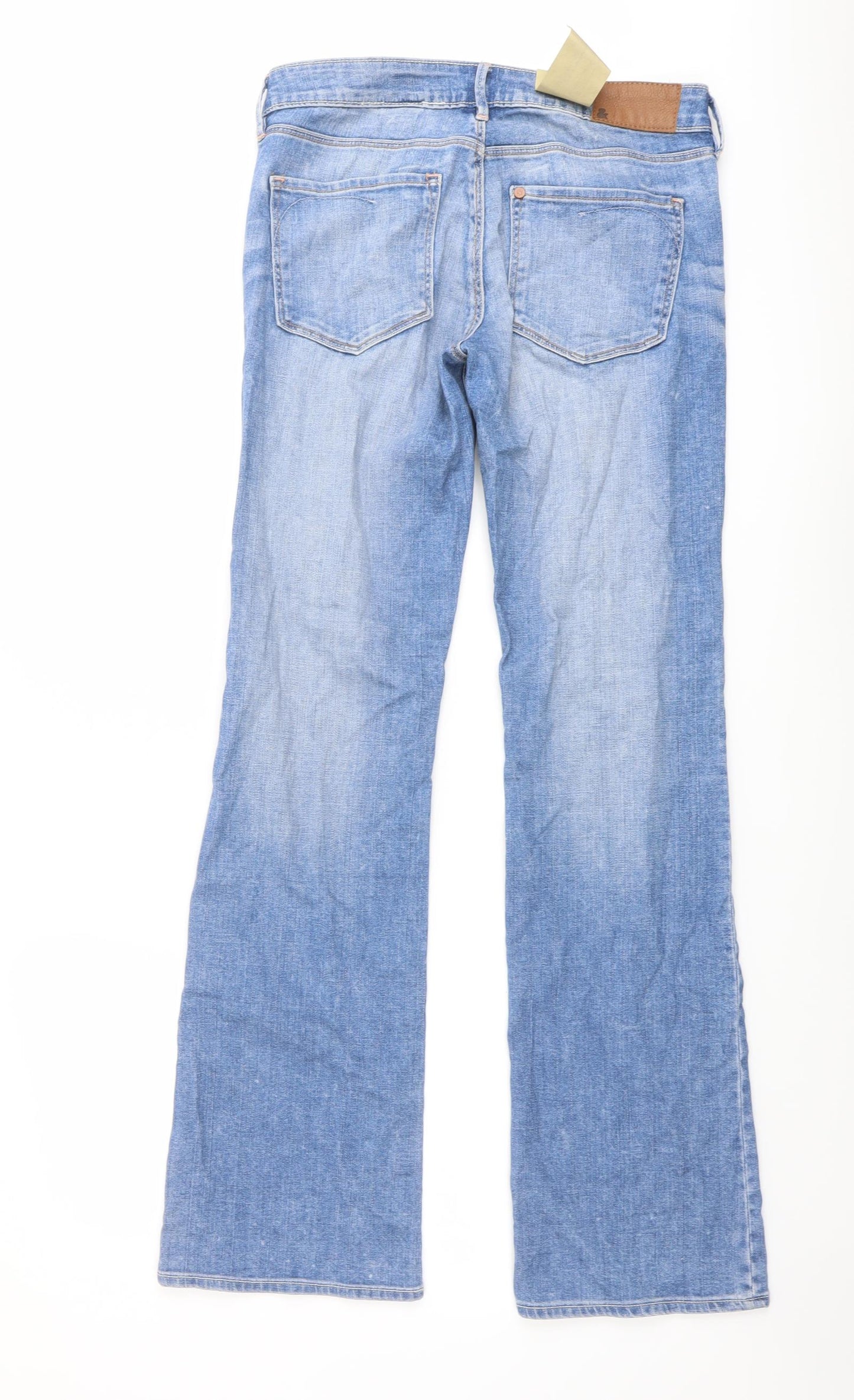 H&M Womens Blue Cotton Flared Jeans Size 27 in L32 in Regular Button