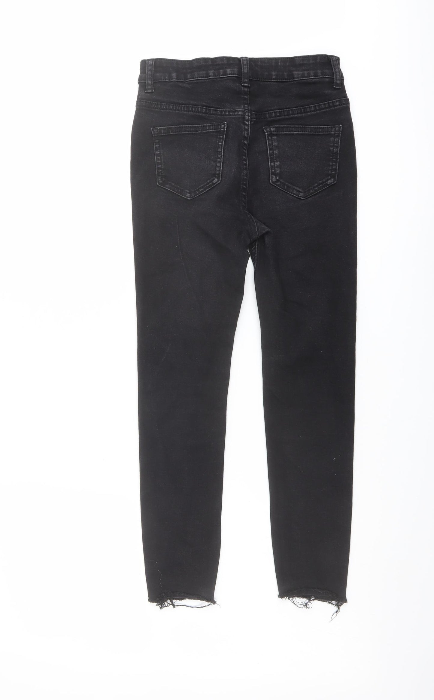 George Girls Grey Cotton Skinny Jeans Size 9-10 Years Regular Button - Distressed Hem
