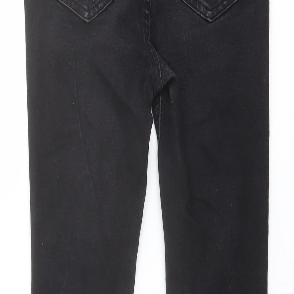George Girls Grey Cotton Skinny Jeans Size 9-10 Years Regular Button - Distressed Hem