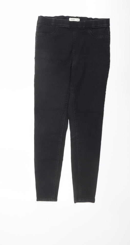 Marks and Spencer Womens Black Cotton Skinny Jeans Size 12 L27 in Regular