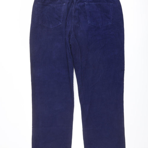Hamnett Womens Blue Cotton Trousers Size 14 L30 in Regular Button