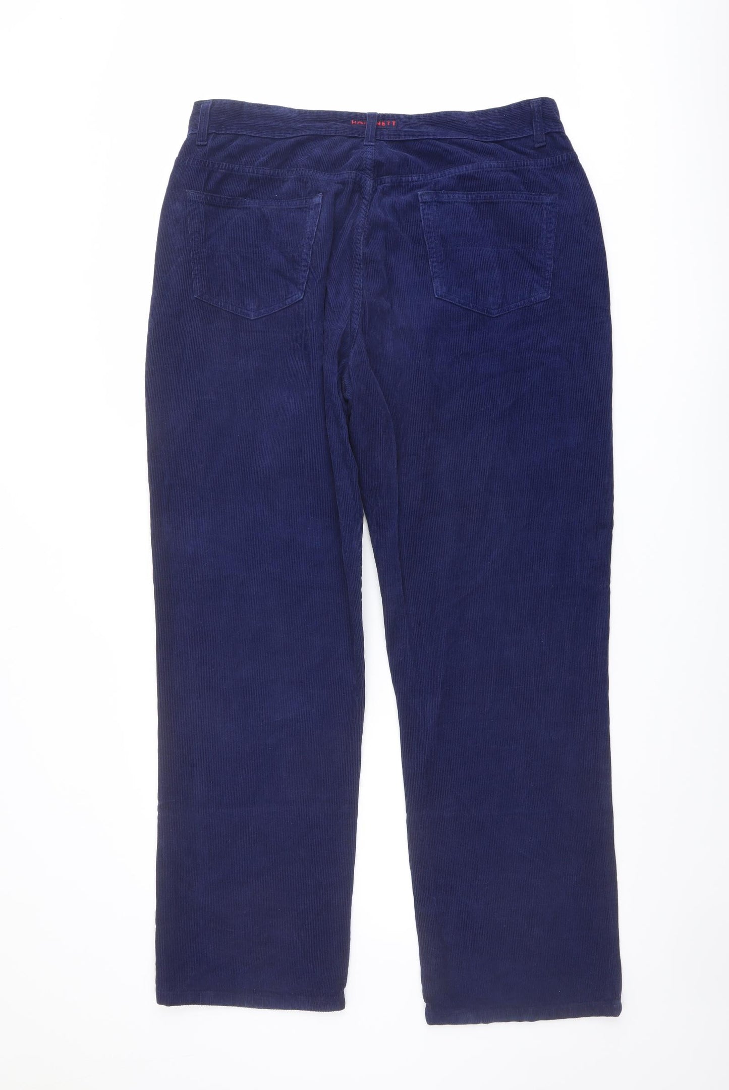 Hamnett Womens Blue Cotton Trousers Size 14 L30 in Regular Button
