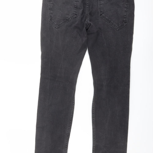 CR7 Mens Grey Cotton Straight Jeans Size 32 in L28 in Regular Button