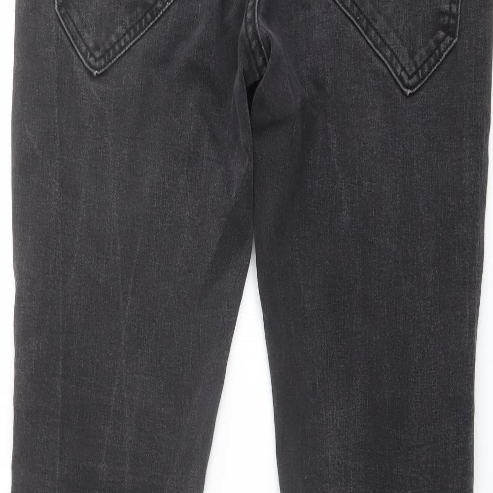 CR7 Mens Grey Cotton Straight Jeans Size 32 in L28 in Regular Button