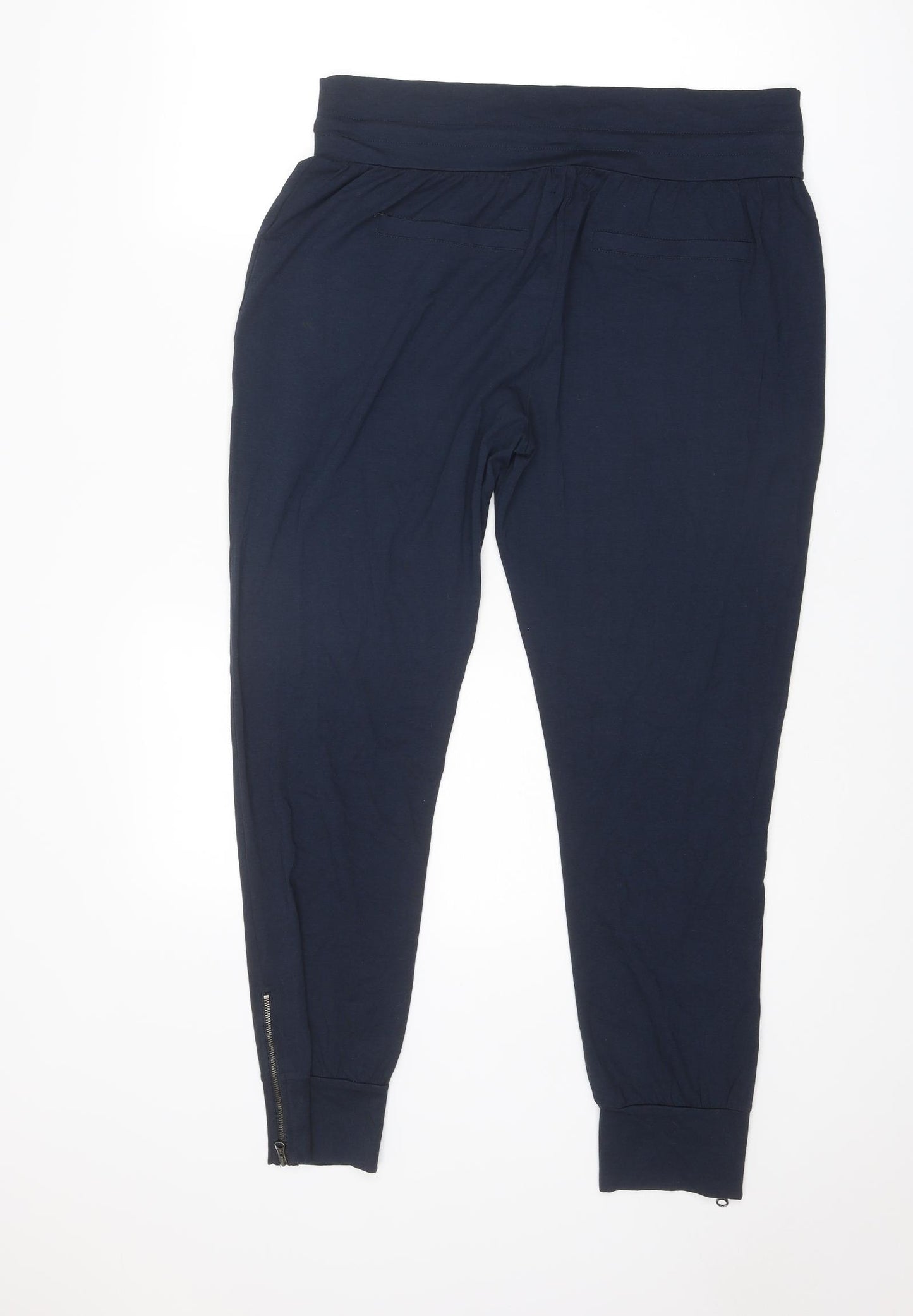 Hush Womens Blue Cotton Jogger Trousers Size M L28 in Regular Drawstring