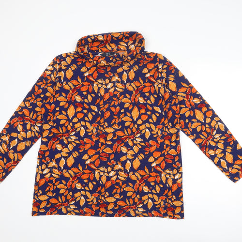 EWM Womens Multicoloured Roll Neck Geometric Polyester Pullover Jumper Size 18 - Size 18-20 Leaf Print