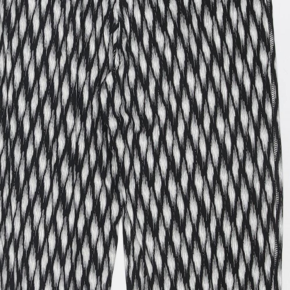 Marks and Spencer Womens Black Geometric Viscose Harem Trousers Size 8 L26 in Regular - Diamond Pattern