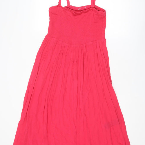 JD Williams Womens Pink Viscose Tank Dress Size 16 Square Neck Pullover