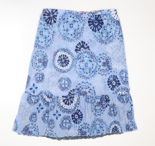 Julipa Womens Blue Geometric Polyester A-Line Skirt Size 22