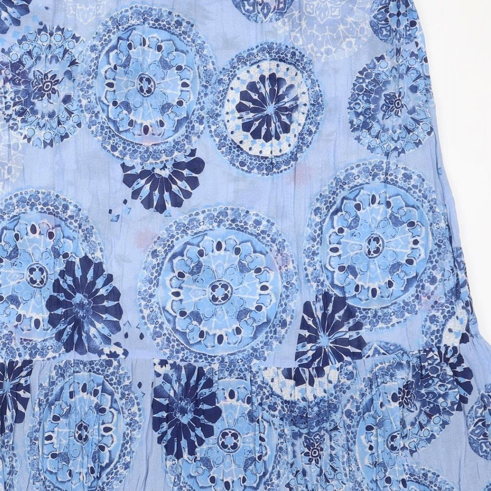 Julipa Womens Blue Geometric Polyester A-Line Skirt Size 22