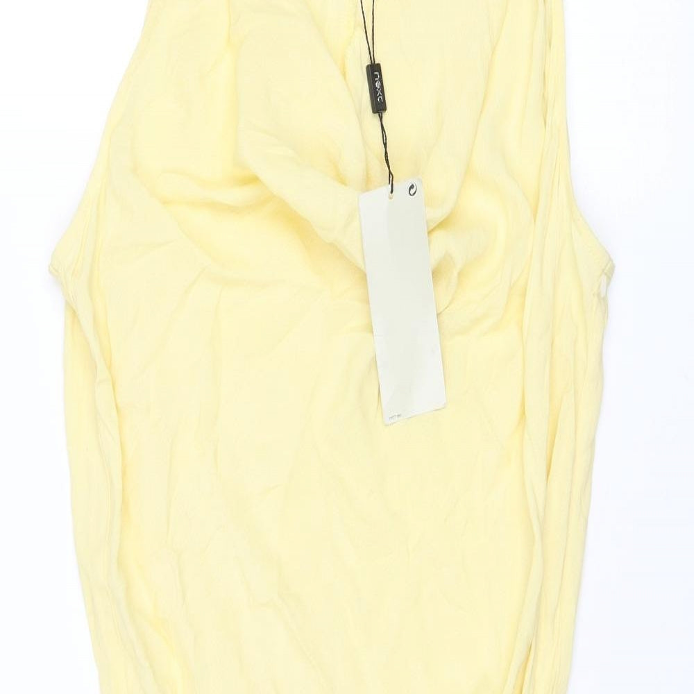 NEXT Womens Yellow Viscose A-Line Size 6 Cowl Neck Pullover