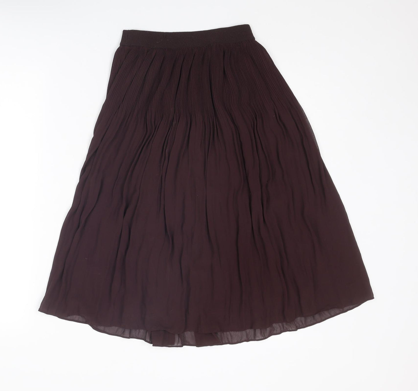 H&M Womens Brown Polyester Pleated Skirt Size 6