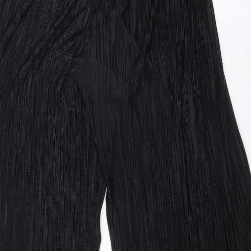 New Look Womens Black Polyester Cropped Trousers Size 8 L23 in Regular - Plisse