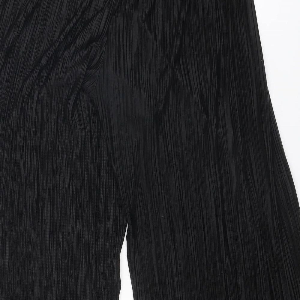 New Look Womens Black Polyester Cropped Trousers Size 8 L23 in Regular - Plisse