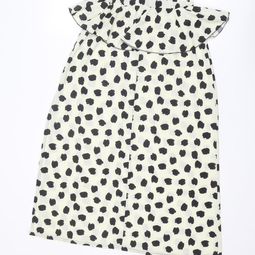 Boohoo Womens Ivory Geometric Polyester A-Line Skirt Size 8