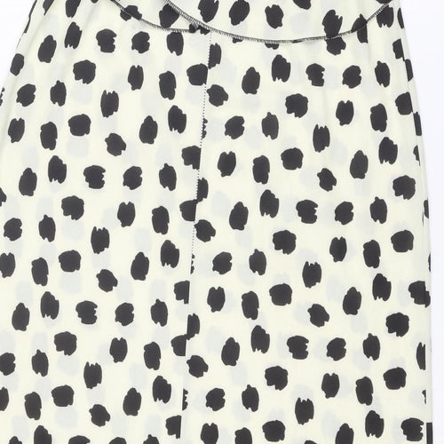 Boohoo Womens Ivory Geometric Polyester A-Line Skirt Size 8
