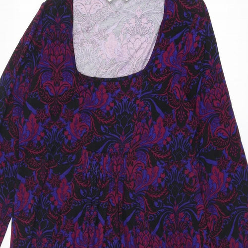 Virtuelle Womens Multicoloured Geometric Viscose A-Line Size XS Scoop Neck Pullover