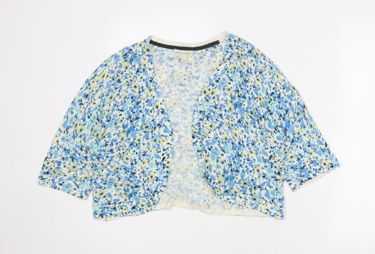 Adrienne Vittadini Womens Multicoloured V-Neck Floral Linen Cardigan Jumper Size XL