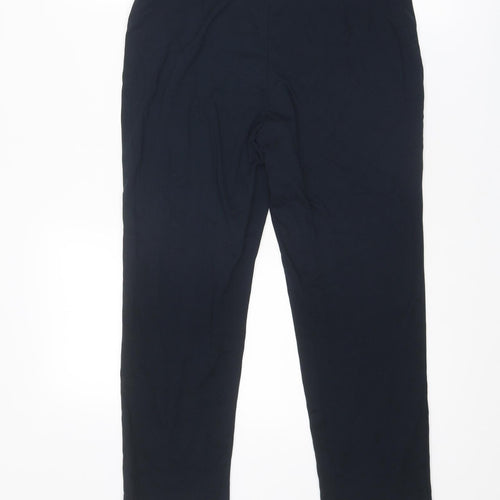Marks and Spencer Womens Blue Viscose Cropped Trousers Size 12 L25 in Regular