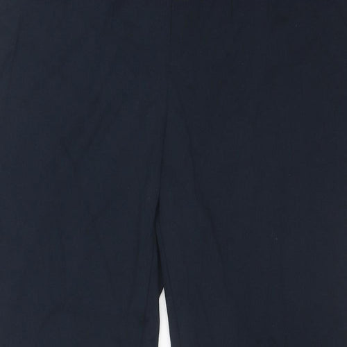 Marks and Spencer Womens Blue Viscose Cropped Trousers Size 12 L25 in Regular