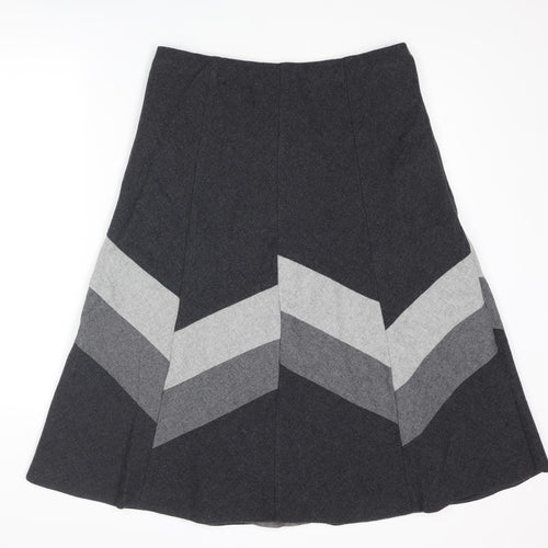 Marks and Spencer Womens Grey Wool Swing Skirt Size 14