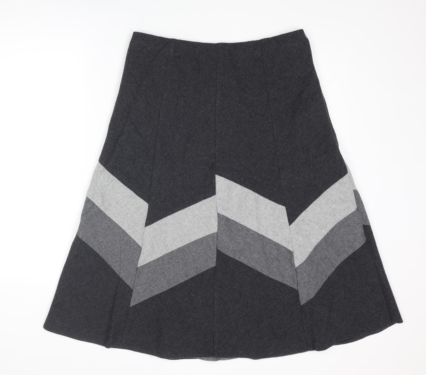 Marks and Spencer Womens Grey Wool Swing Skirt Size 14