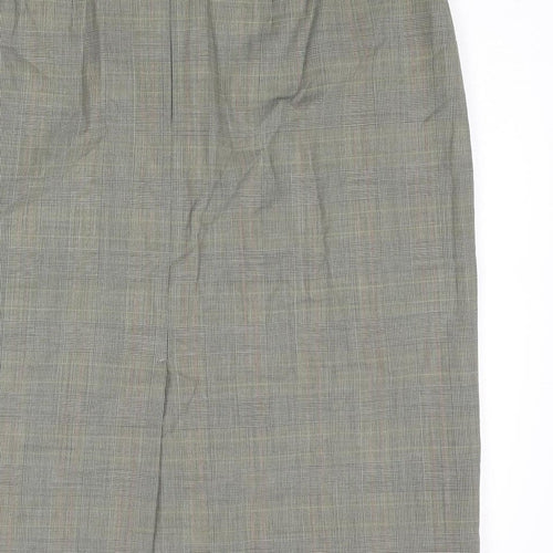 Laura Ashley Womens Grey Plaid Wool A-Line Skirt Size 14 Zip