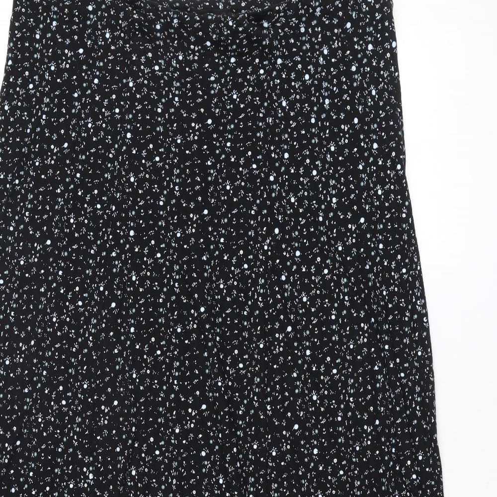 Evans Womens Black Floral Viscose Maxi Skirt Size 20