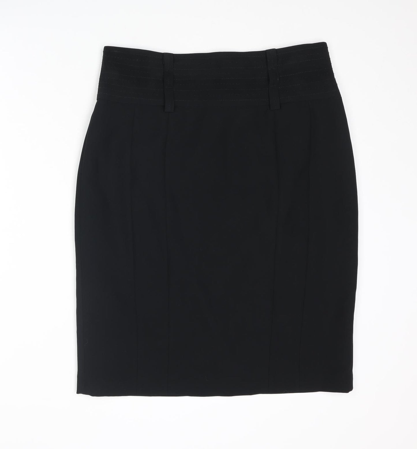 NEXT Womens Black Polyester A-Line Skirt Size 14 Zip