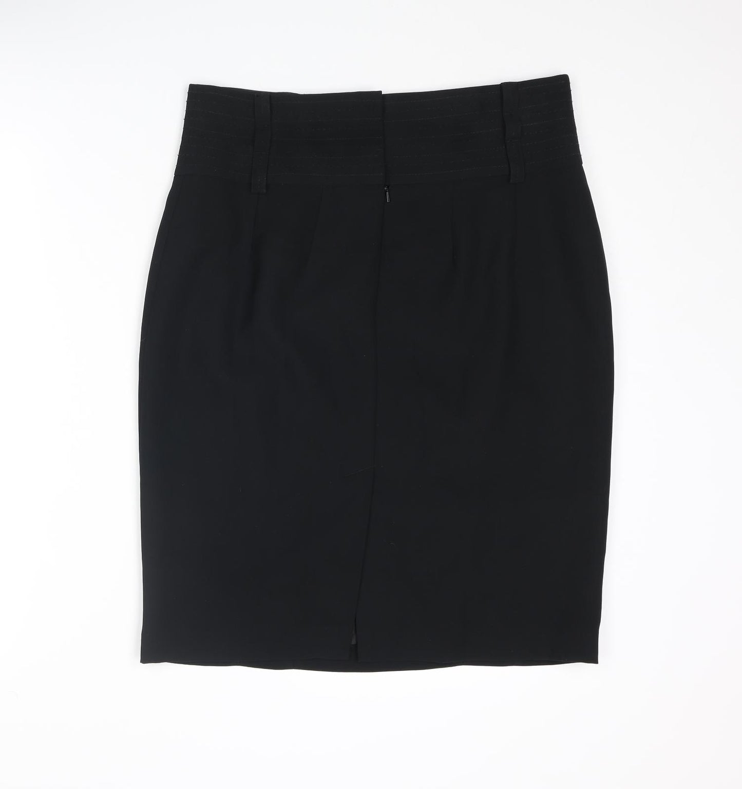 NEXT Womens Black Polyester A-Line Skirt Size 14 Zip