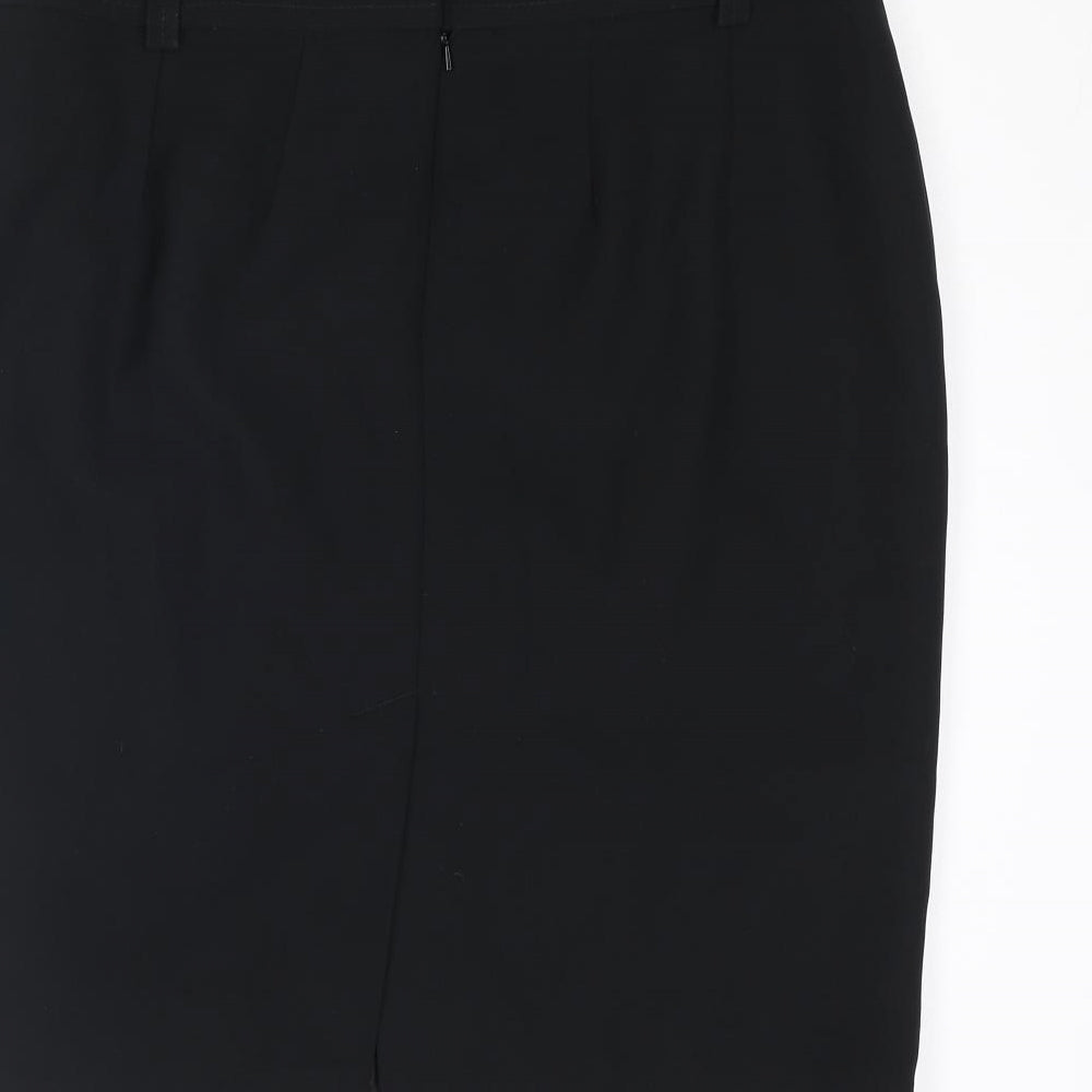 NEXT Womens Black Polyester A-Line Skirt Size 14 Zip