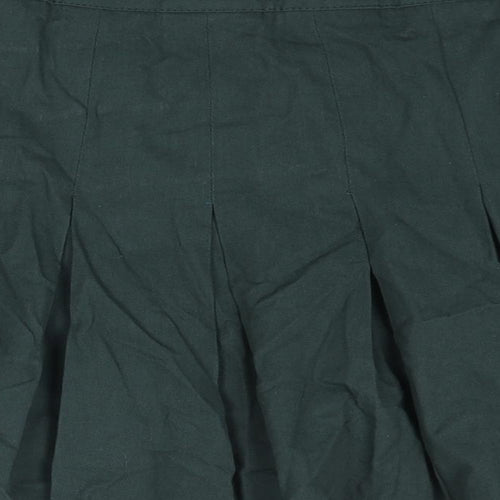 In the Style Womens Green Cotton Pleated Skirt Size 10 Zip