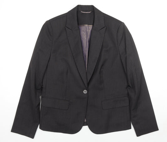Austin Reed Womens Grey Wool Jacket Blazer Size 14