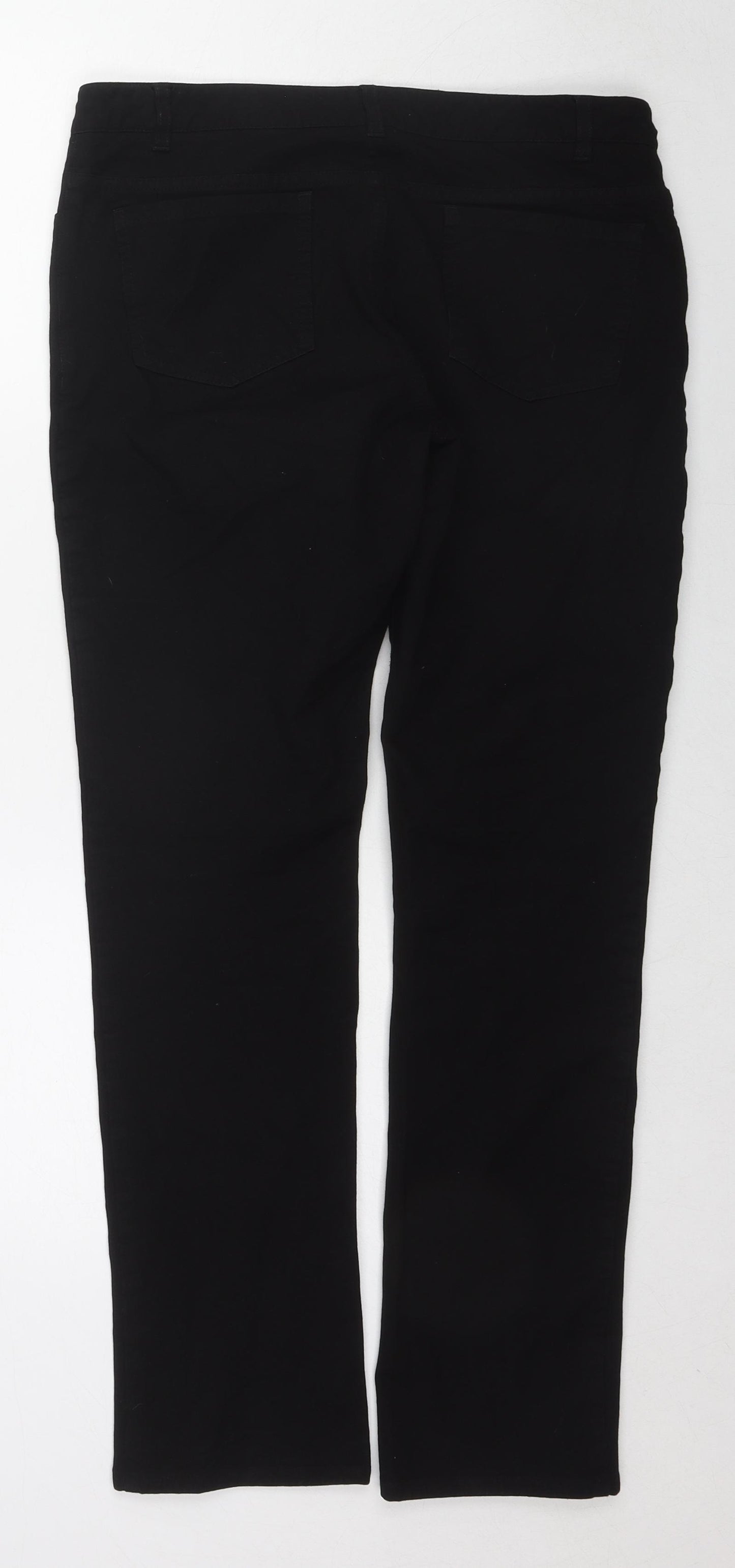 Jigsaw Womens Black Cotton Straight Jeans Size 12 L29 in Regular Zip