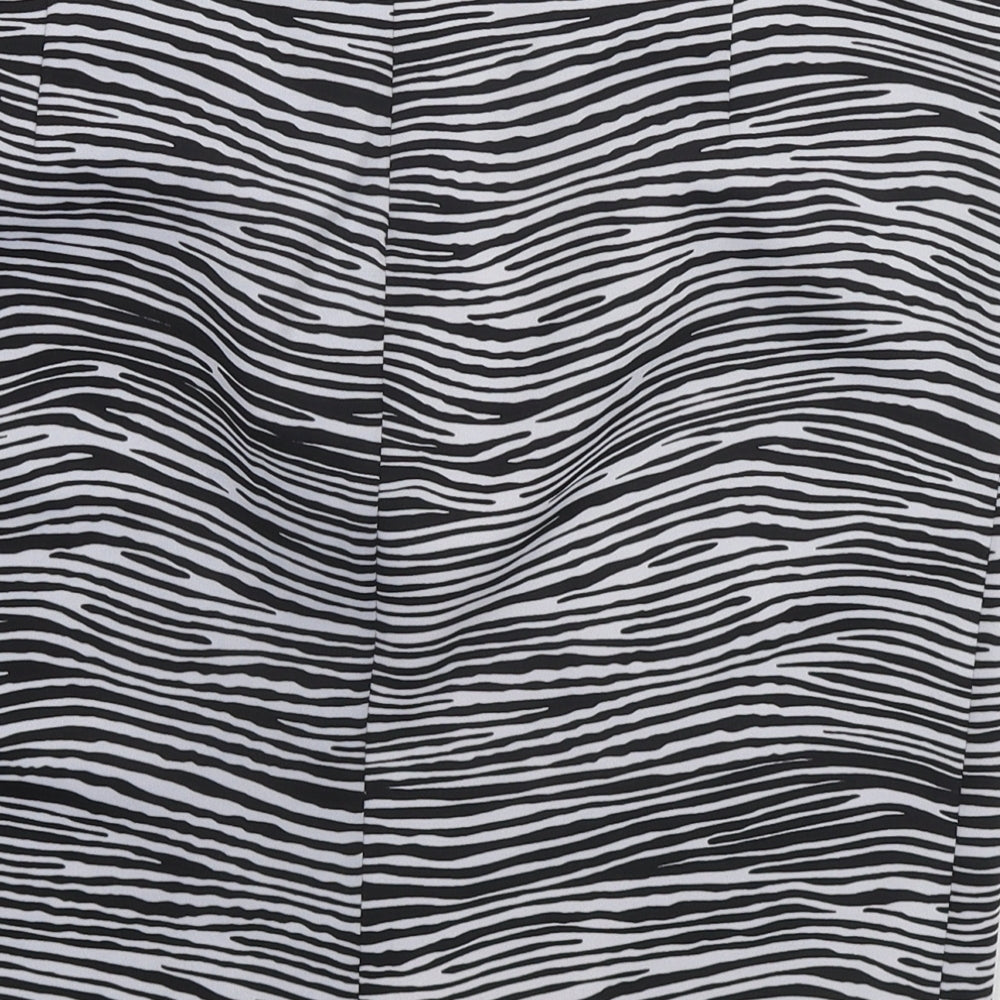 GUESS Womens Black Animal Print Polyester Straight & Pencil Skirt Size 12 Zip - Zebra pattern