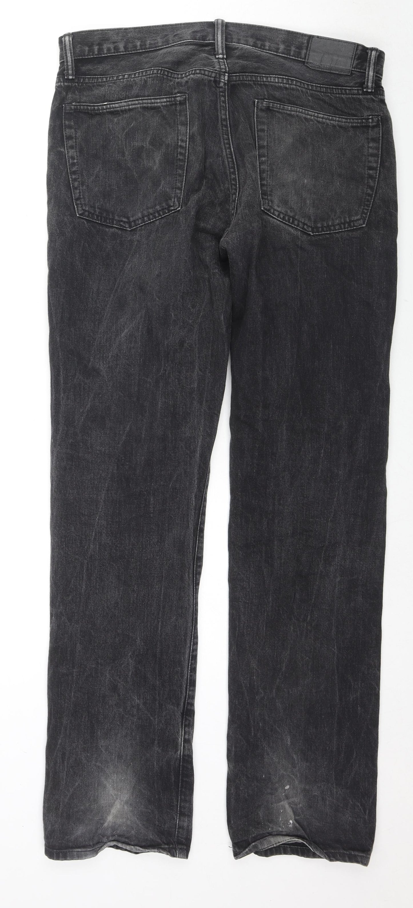 Gap Mens Black Cotton Straight Jeans Size 34 in L34 in Regular Zip