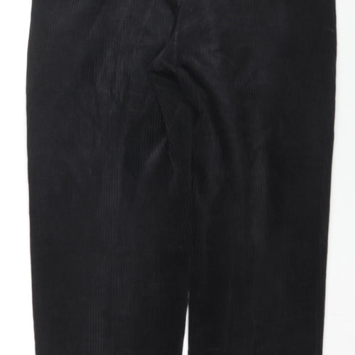 Sangan Mens Black Cotton Trousers Size 34 in L27 in Regular Zip