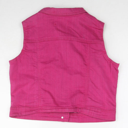 Simply Be Womens Pink Gilet Jacket Size 14 Button